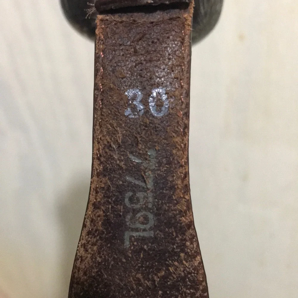 Tony Lama Vintage Western Rivet Leather Belt & Buckle Size 30 Cowgirl Rodeo Boho